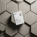 Concrete tiles in a beige color form an interlocking pattern providing a Royalty Free Stock Photo