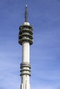 Concrete tower with several antenna installations for mobile communication, tv and radio in the Waalhaven