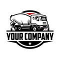 Concrete Truck Company Emblem Logo Vector Isolated