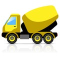 Concrete truck and mixer for construction work. Construction machinery for pouring of cement Royalty Free Stock Photo