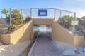 Concrete underground pathway heading to the beach at San Clemente, California