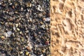 Concrete wall colorful pebbles sand Royalty Free Stock Photo