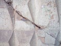 concrete wall with a crack. Concrete construction. stone with a crack Royalty Free Stock Photo