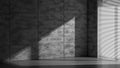 Concrete wall in empty loft with sunlight goes through window blind Royalty Free Stock Photo