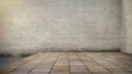 Concrete wall and stone flooring tile, background. Place for your product Royalty Free Stock Photo