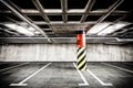 Concrete wall underground parking garage interior Royalty Free Stock Photo