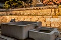 Concrete water cistern with turtle fountain Royalty Free Stock Photo