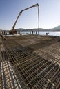 Concreting new cruiser terminal in the harbour Royalty Free Stock Photo