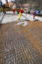 Concreting the road on the bridge