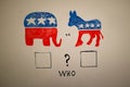 Concurrent politics concept. Democrats vs republicans elections.