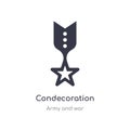 condecoration icon. isolated condecoration icon vector illustration from army and war collection. editable sing symbol can be use Royalty Free Stock Photo