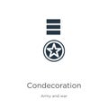 Condecoration icon vector. Trendy flat condecoration icon from army and war collection isolated on white background. Vector Royalty Free Stock Photo