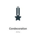 Condecoration vector icon on white background. Flat vector condecoration icon symbol sign from modern army collection for mobile