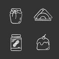 Condectionery chalk icons set Royalty Free Stock Photo