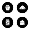 Condectionery glyph icons set Royalty Free Stock Photo