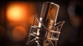 A Condencer Mic for studio recording voice. Microphone. Generative Ai Royalty Free Stock Photo