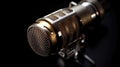 A Condencer Mic for studio recording voice. Microphone. Generative Ai Royalty Free Stock Photo