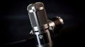 A Condencer Mic for studio recording voice. Microphone. Generative Ai Royalty Free Stock Photo