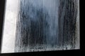 condensate flowing water on the window glass or steam after heavy rain, large texture or background Royalty Free Stock Photo