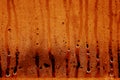 Condensation drops on glass in orange tone.