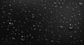 Condensation Water Drops On Black Glass Background