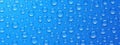 Condensation water drops on blue background, 3d