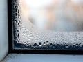Condensation on window, mold from wet, energy efficiency issues Royalty Free Stock Photo
