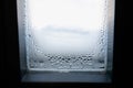 Condensation on window, mold from wet, house concstruction and energy efficiency issues Royalty Free Stock Photo