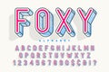 Condensed display font popart design, alphabet, letters and numb Royalty Free Stock Photo