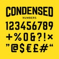 Condensed numbers, industrial bold style font