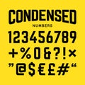 Condensed numbers, industrial bold style font Royalty Free Stock Photo