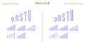 Condensed outlined sans serif font Angular, Vector