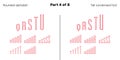Condensed outlined sans serif font Rounded, Vector