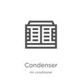condenser icon vector from air conditioner collection. Thin line condenser outline icon vector illustration. Outline, thin line Royalty Free Stock Photo