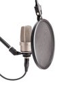 Condenser microphone with pop filter Royalty Free Stock Photo