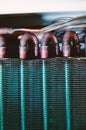 Condenser unit detail air conditioner heat exchanger Royalty Free Stock Photo