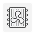 Air conditioner coil and fan vector icon design. Royalty Free Stock Photo