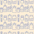 Condiment bottles icons pattern Royalty Free Stock Photo