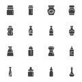 Condiment bottles vector icons set Royalty Free Stock Photo
