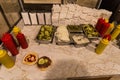 Condiments on counter of burger restaurant