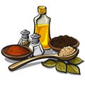Condiments and flavoring Royalty Free Stock Photo