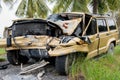 The condition of the car was demolished Royalty Free Stock Photo