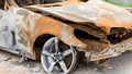 The condition of the car was demolished after the accident Royalty Free Stock Photo