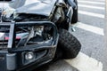 The condition of the damaged vehicle in the accident Royalty Free Stock Photo