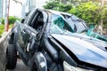 The condition of the damaged vehicle in the accident Royalty Free Stock Photo