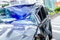 The condition of the damaged vehicle in the accident Royalty Free Stock Photo