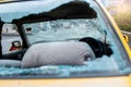 The condition of the damaged vehicle in the accident Royalty Free Stock Photo