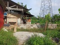 the condition of the house in a remote small village in the afternoon in the indonesia
