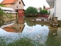 Condition of house with a yard after floods