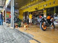 the condition of a motorized vehicle repair shop in Cilacap Indonesia